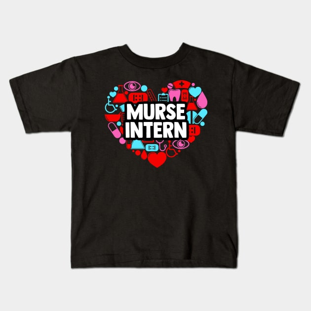 Male Nurse Intern A Nursing School Student Clinicals Lover Kids T-Shirt by sBag-Designs
